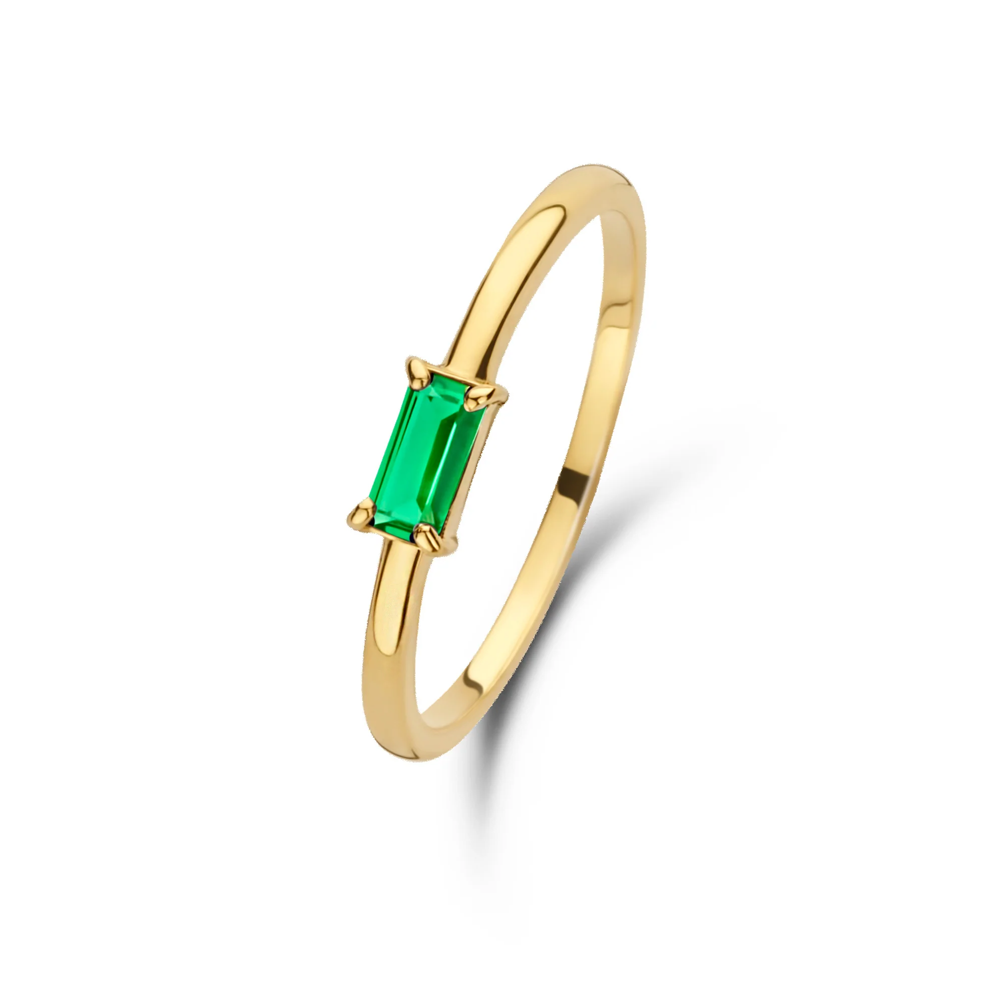 Baguette Vere 14 karat gold ring with zirconia stone