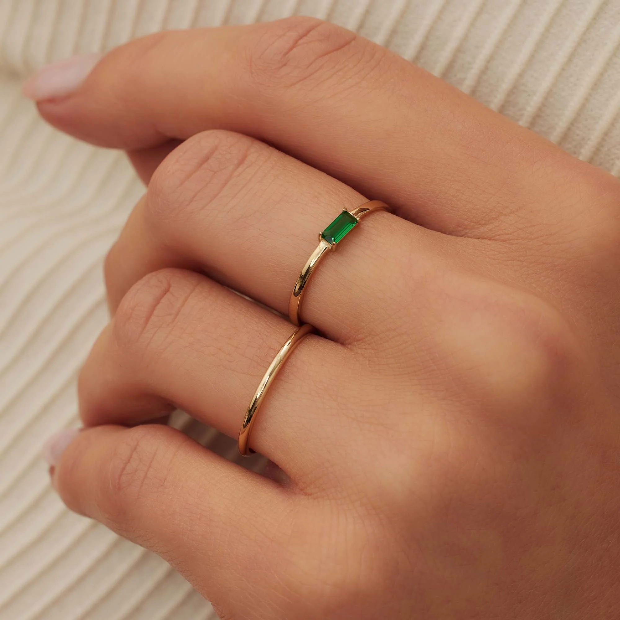 Baguette Vere 14 karat gold ring with zirconia stone - Image 3