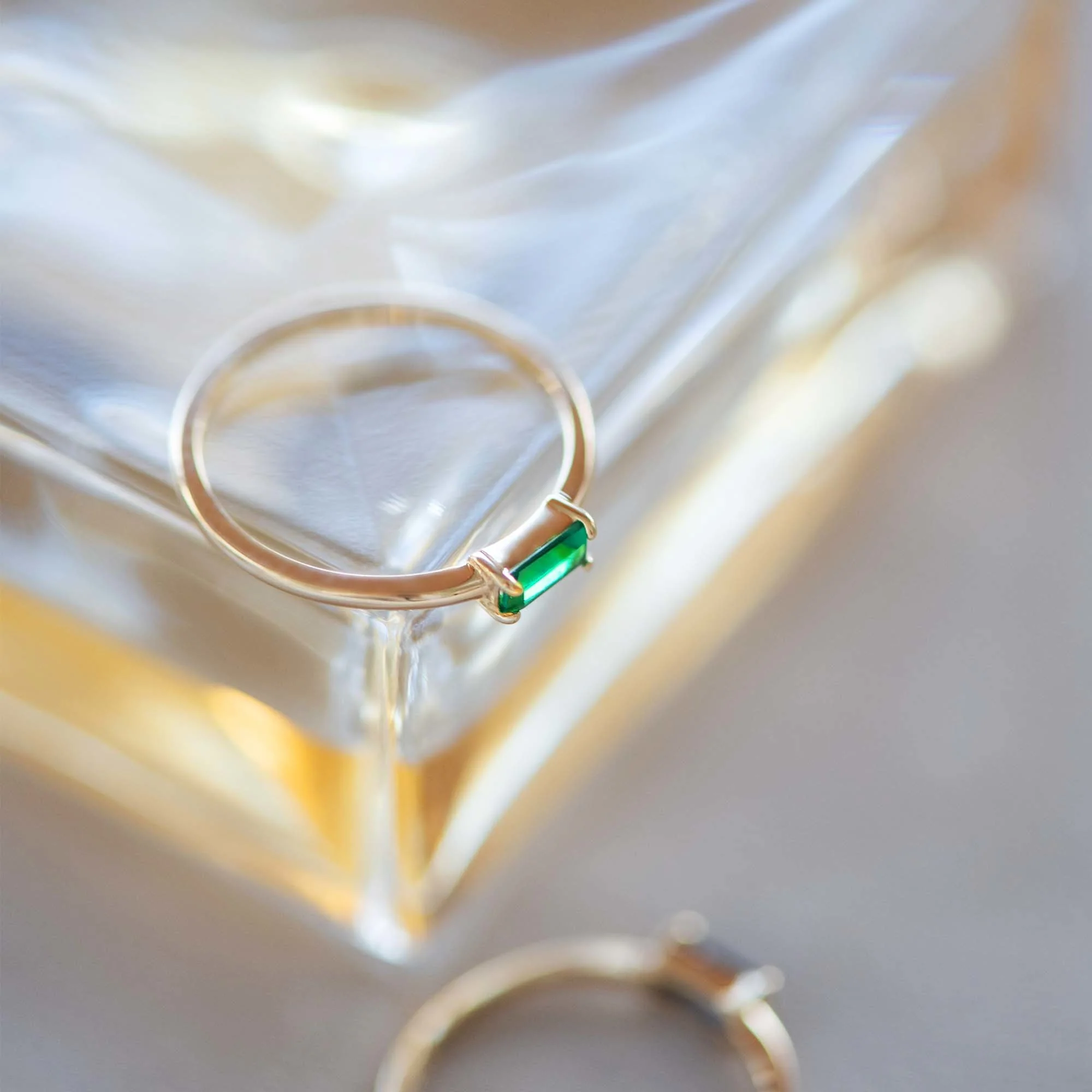 Baguette Vere 14 karat gold ring with zirconia stone - Image 5