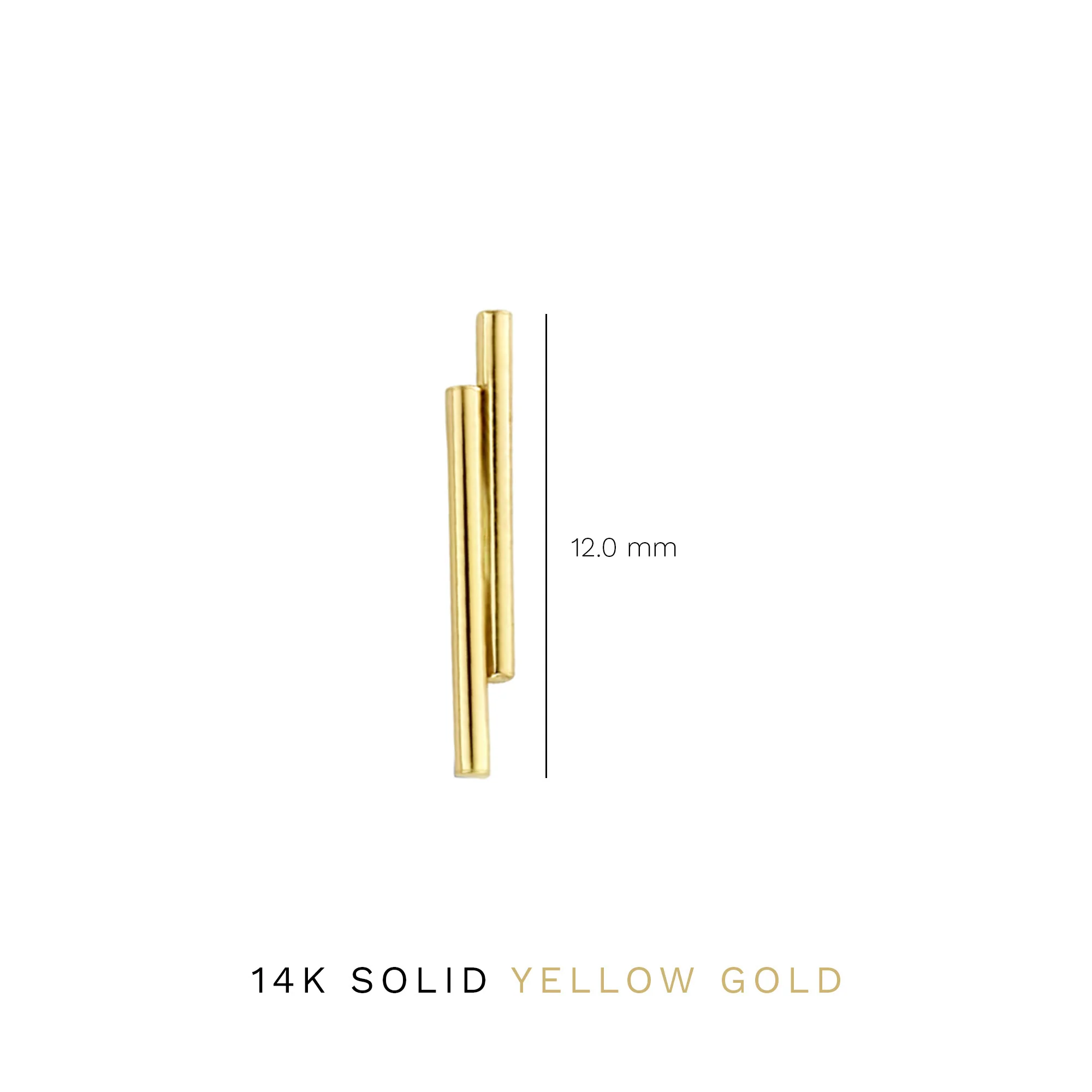 Monceau Jade 14 karat gold ear studs with rods - Image 4