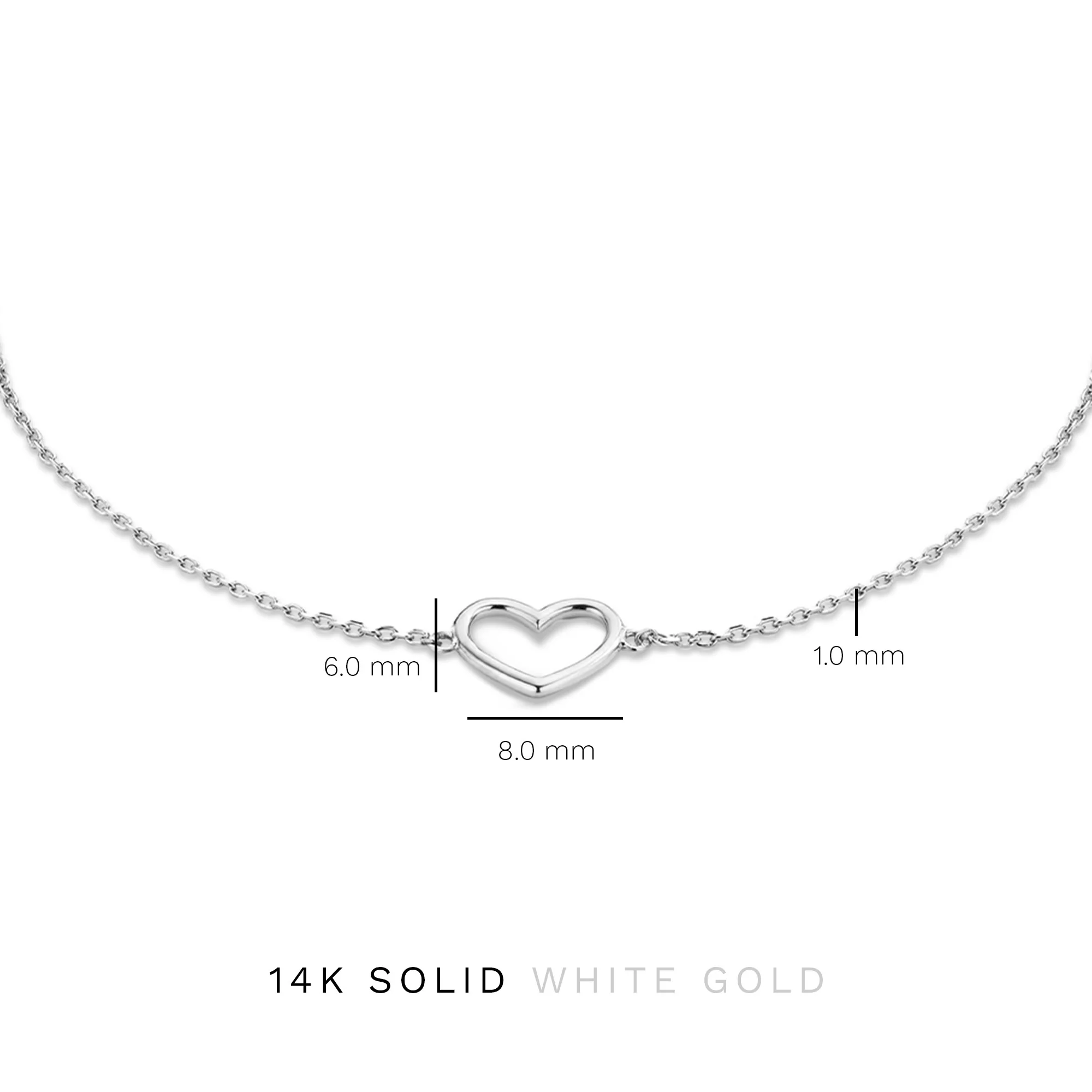 Saint Germain Amore 14 karat white gold bracelet with heart - Image 6