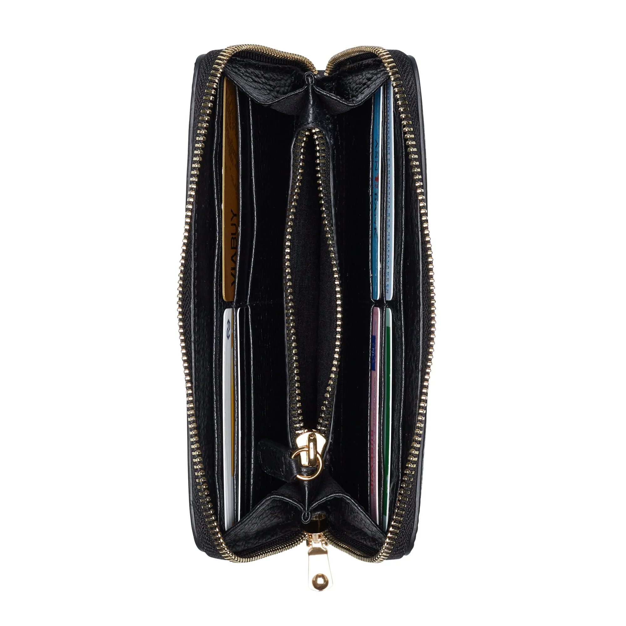 Honoré Léa black calfskin leather zipper wallet - Image 6