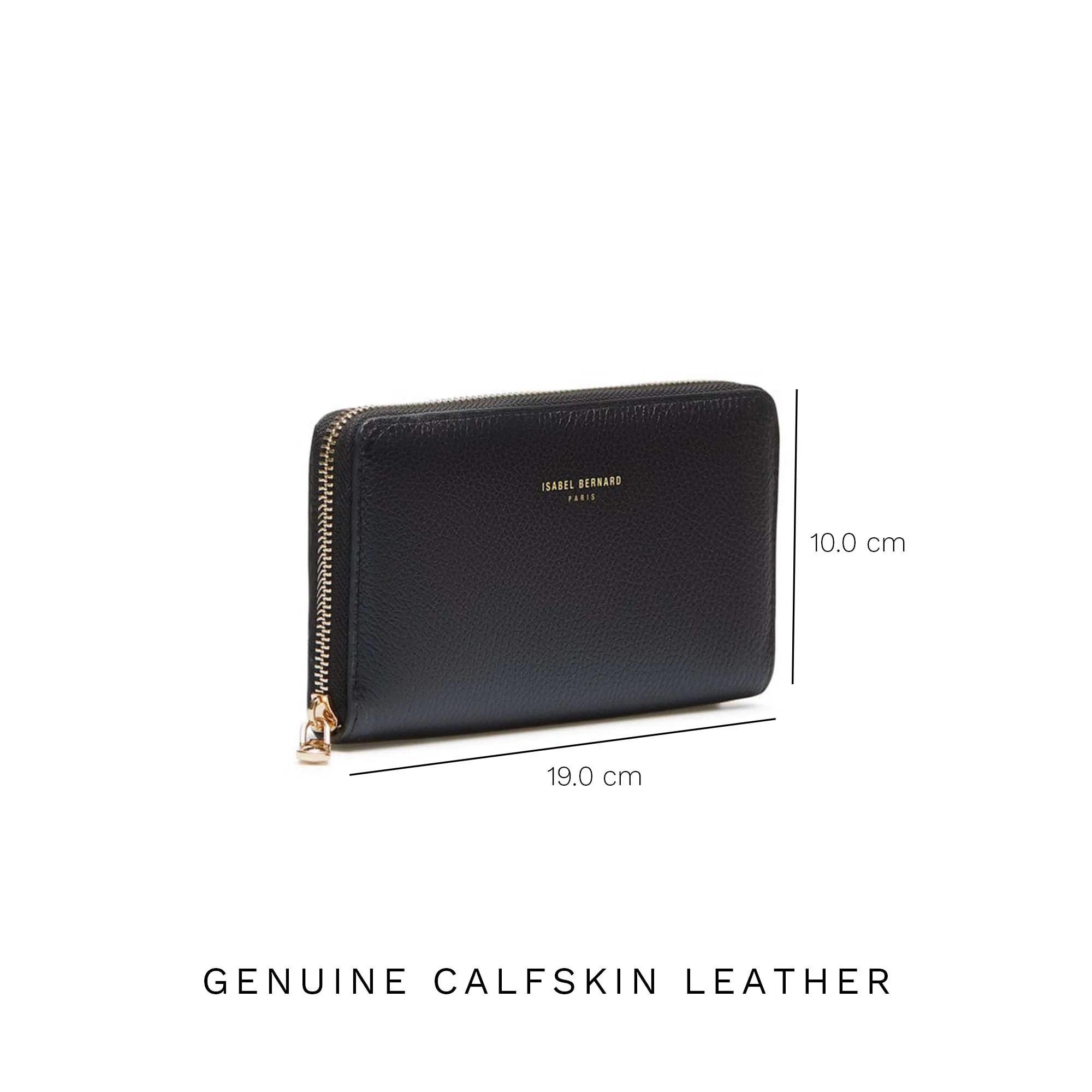 Honoré Léa black calfskin leather zipper wallet - Image 7