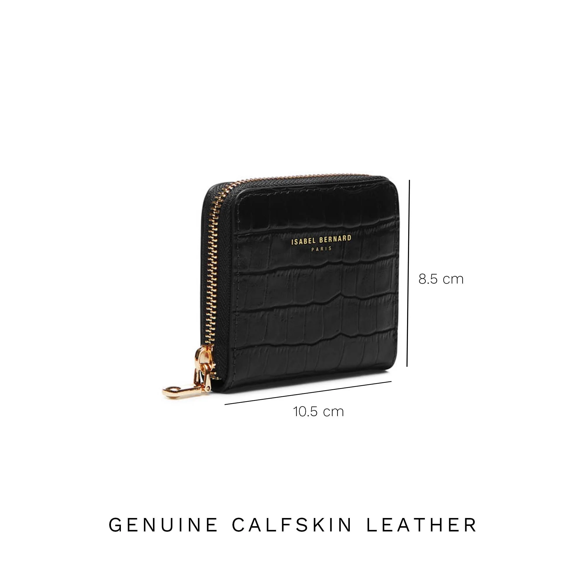 Honoré Jules croco black calfskin leather zipper wallet - Image 6