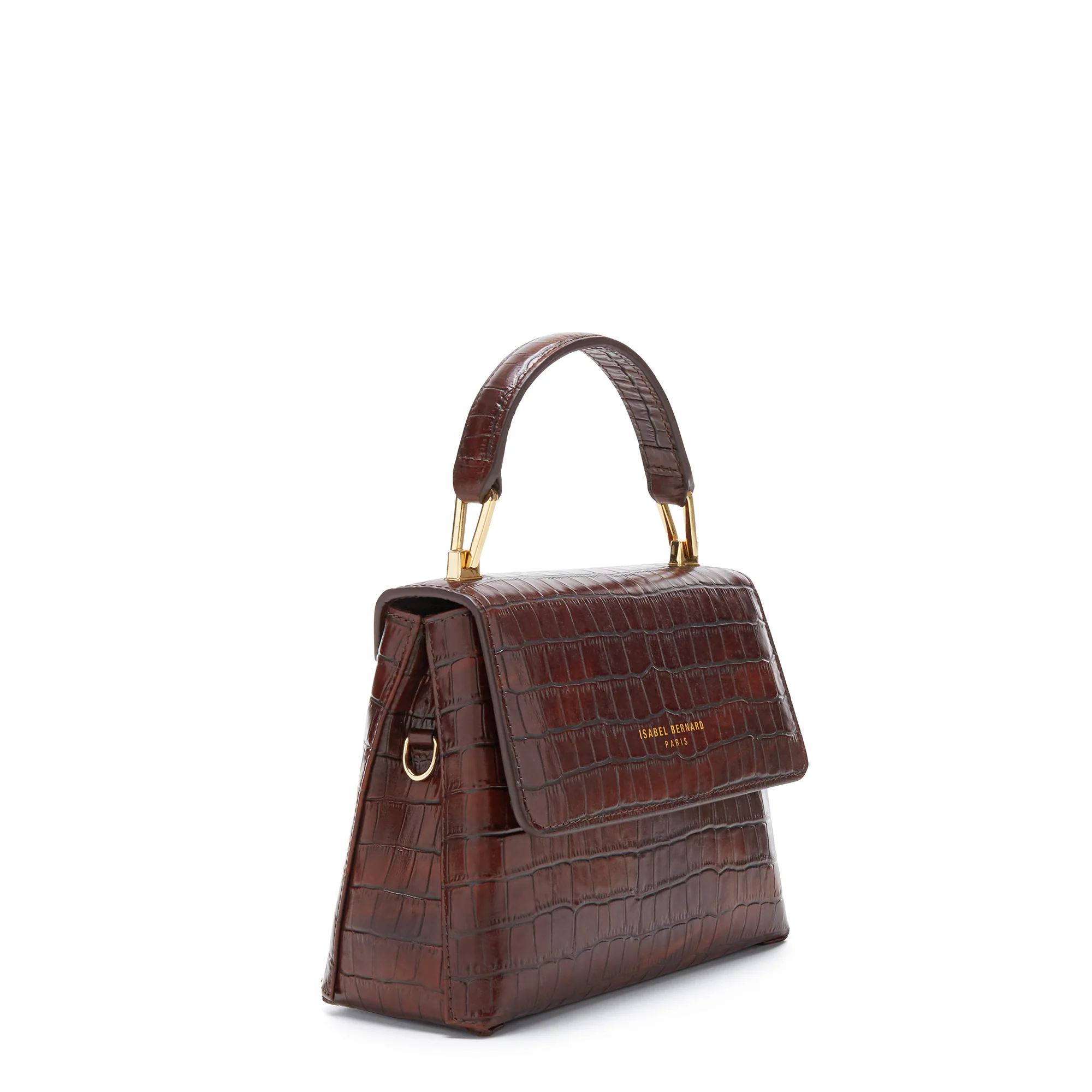 Femme Forte Heline croco brown calfskin leather handbag - Image 5