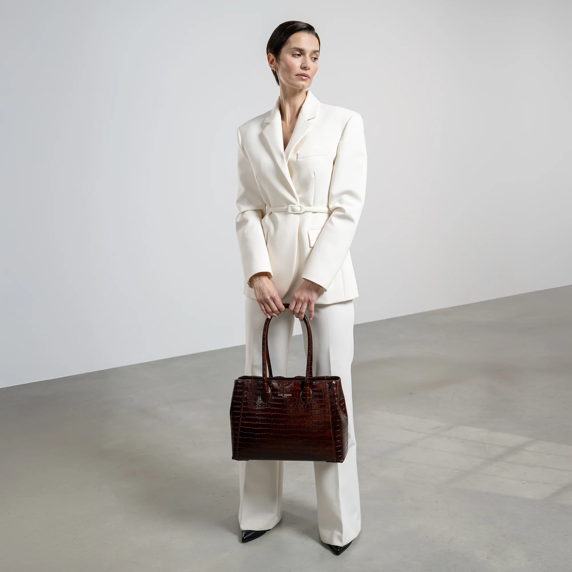 Honoré Cloe croco brown calfskin leather handbag - Image 3