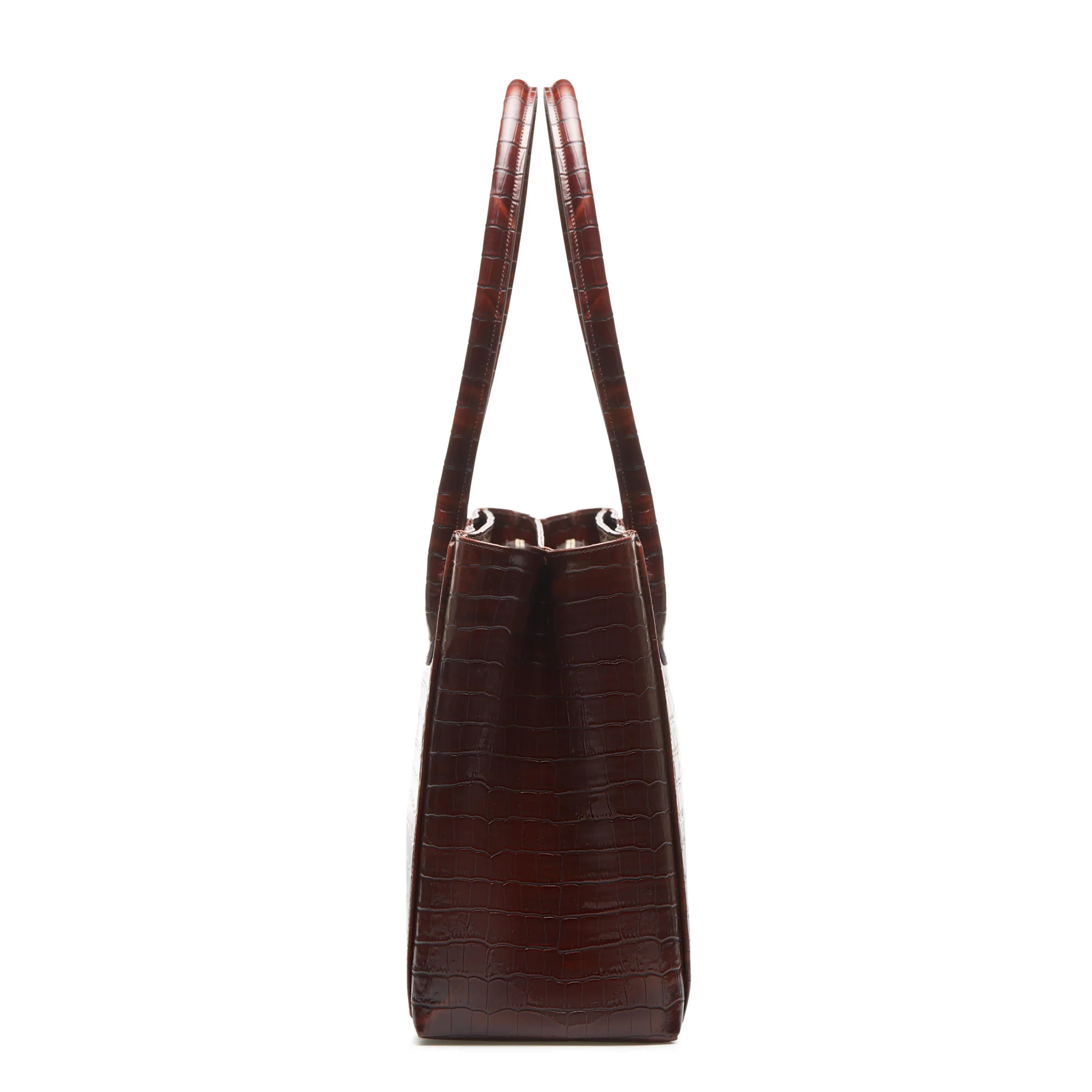 Honoré Cloe croco brown calfskin leather handbag - Image 4