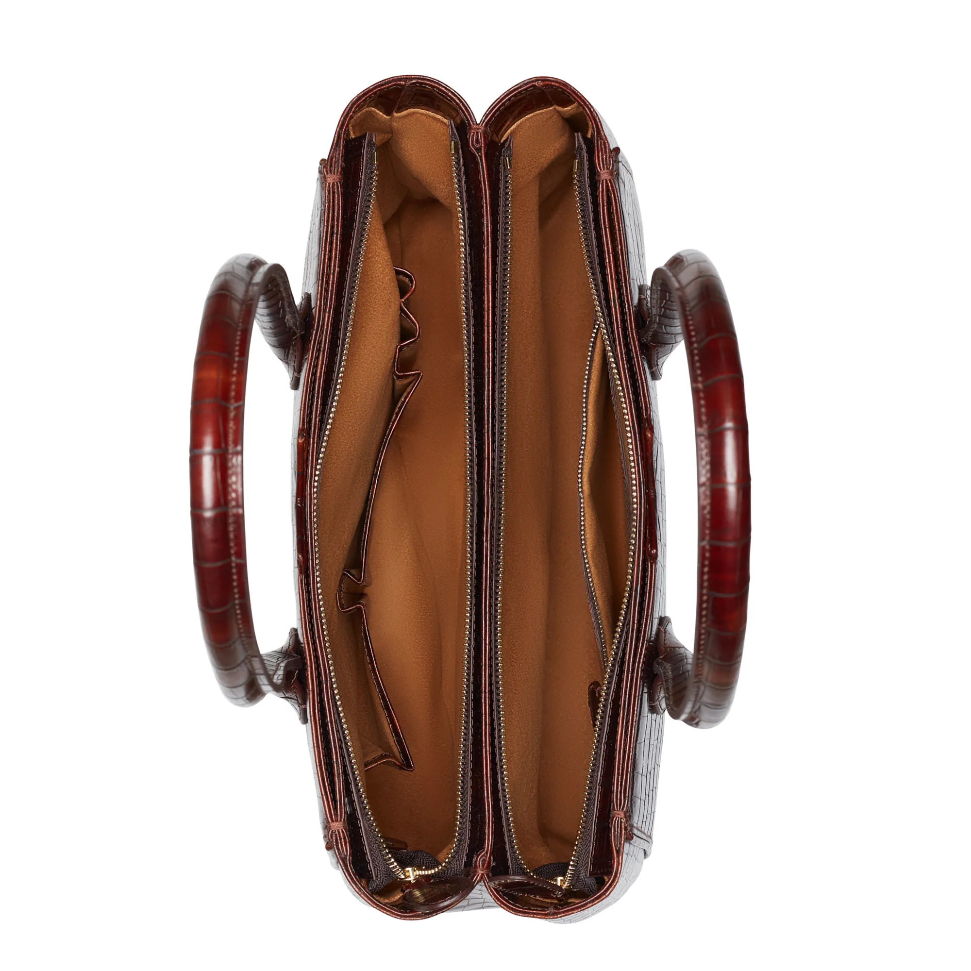 Honoré Cloe croco brown calfskin leather handbag - Image 6