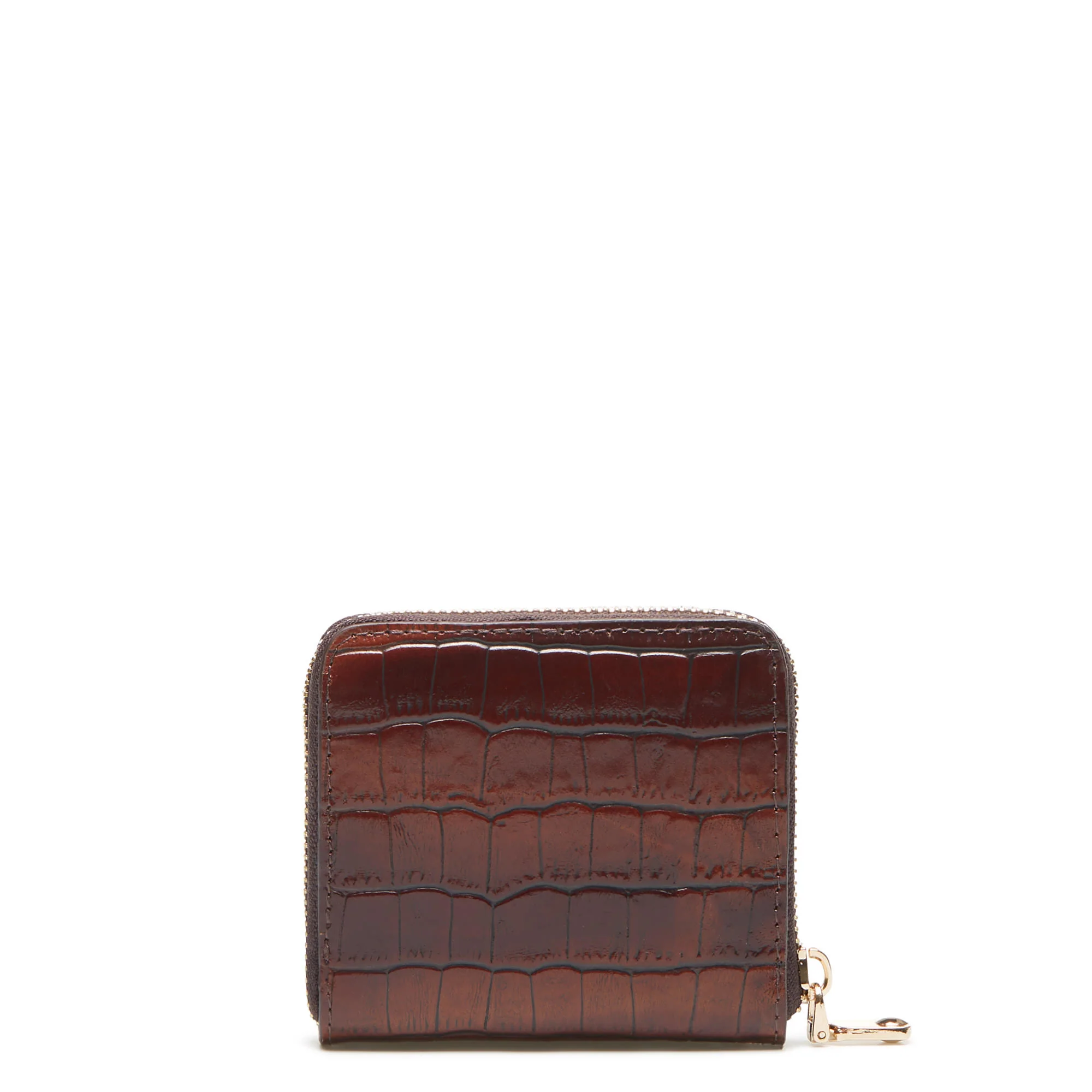 Honoré Jules croco brown calfskin leather zipper wallet - Image 5