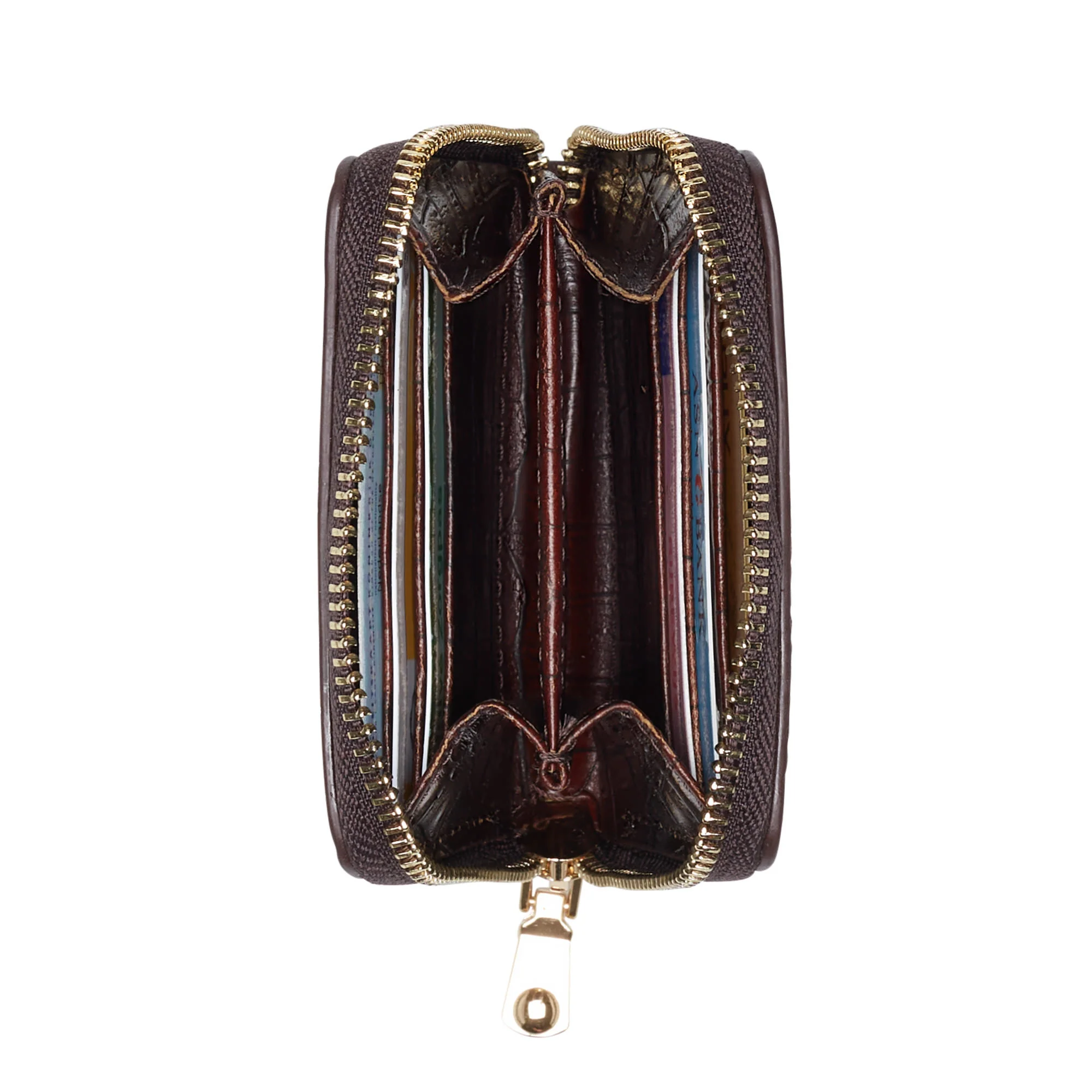 Honoré Jules croco brown calfskin leather zipper wallet - Image 6