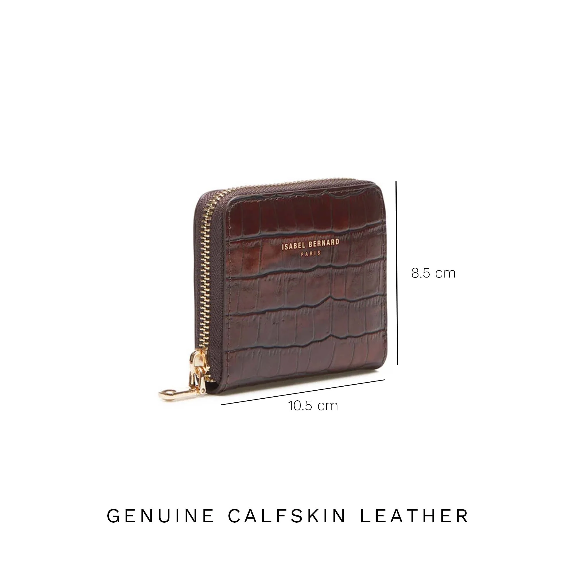Honoré Jules croco brown calfskin leather zipper wallet - Image 7
