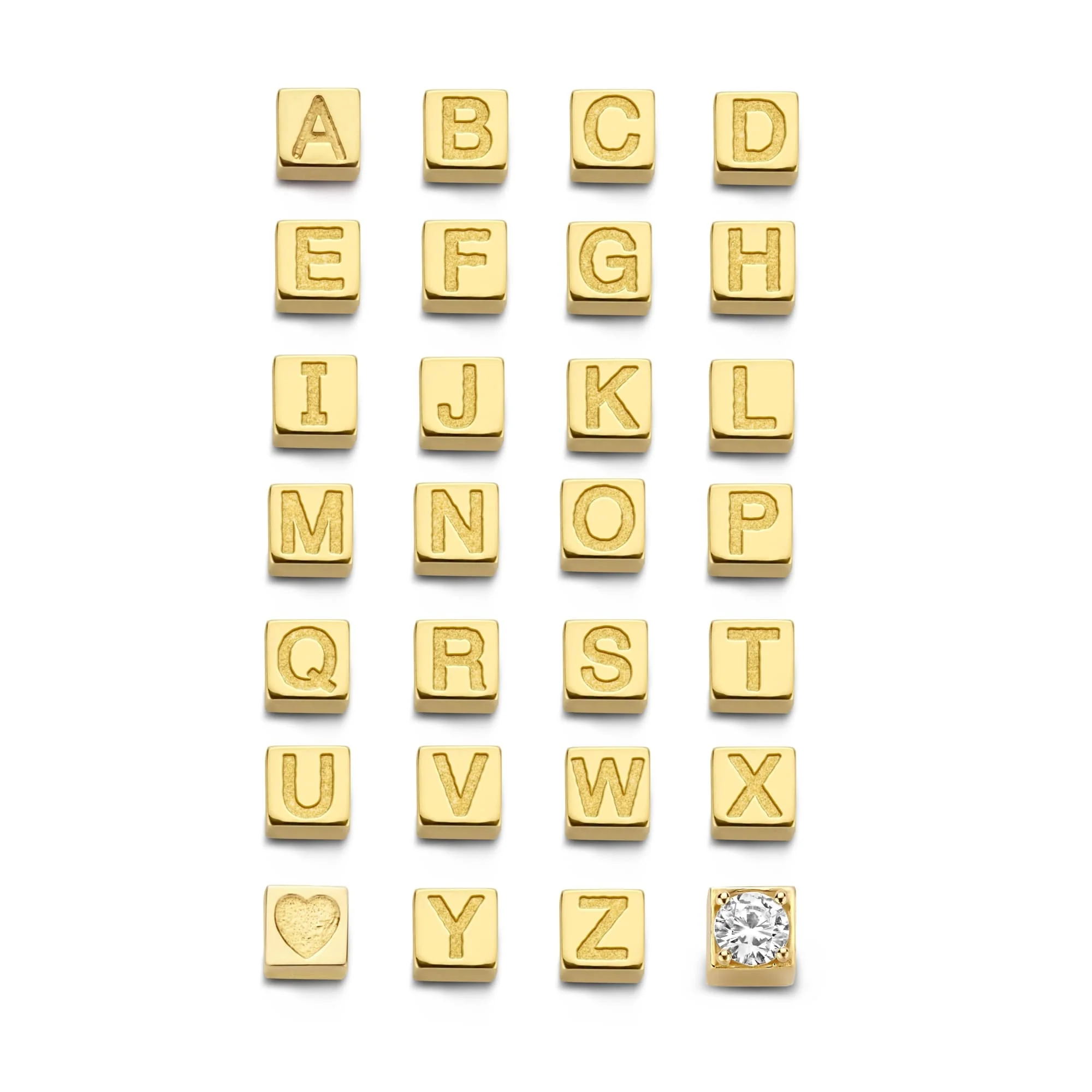 Le Marais Felie 14 karat gold cube initial charm with letter - Image 6