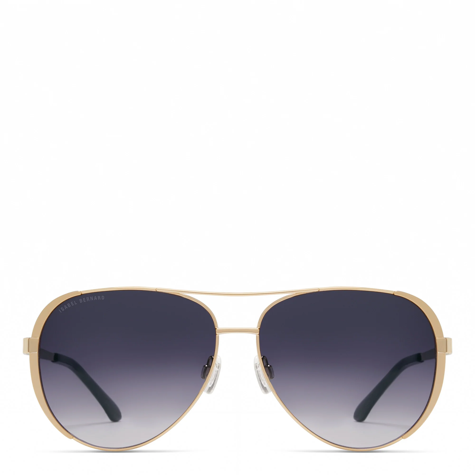 La Villette Ruby gold coloured aviator sunglasses with black lenses - Image 4