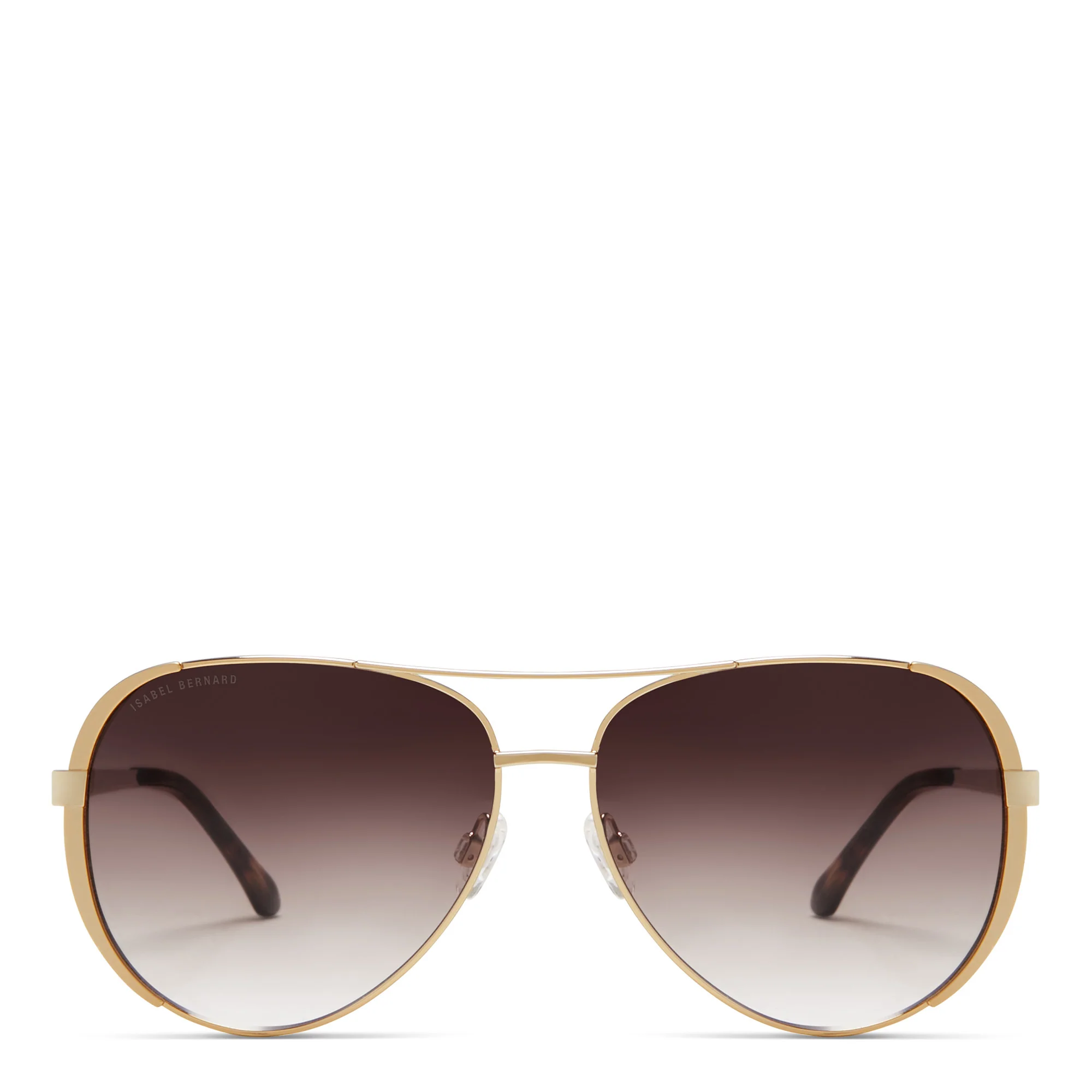 La Villette Ruby gold coloured aviator sunglasses with brown lenses - Image 4