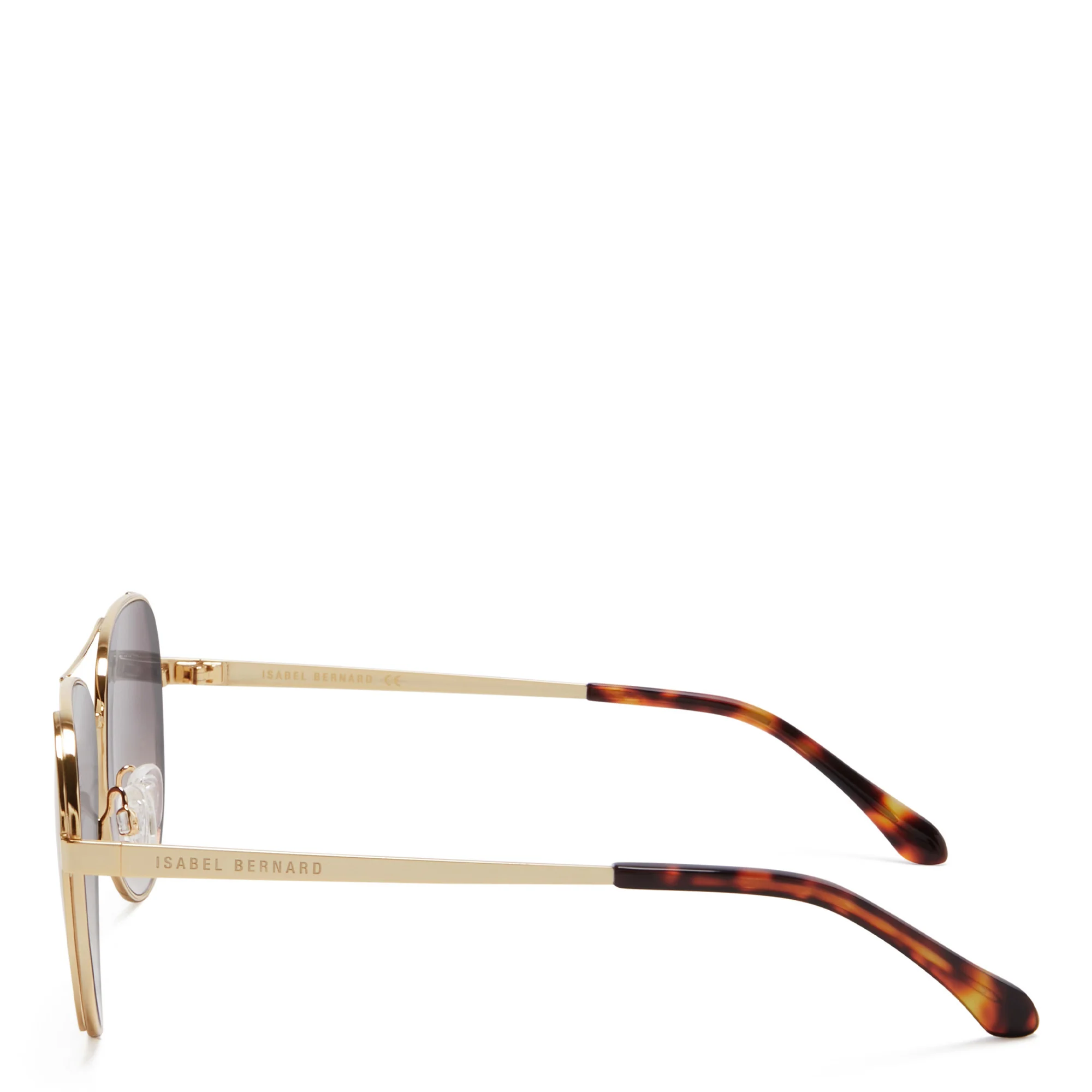 La Villette Ruby gold coloured aviator sunglasses with brown lenses - Image 5