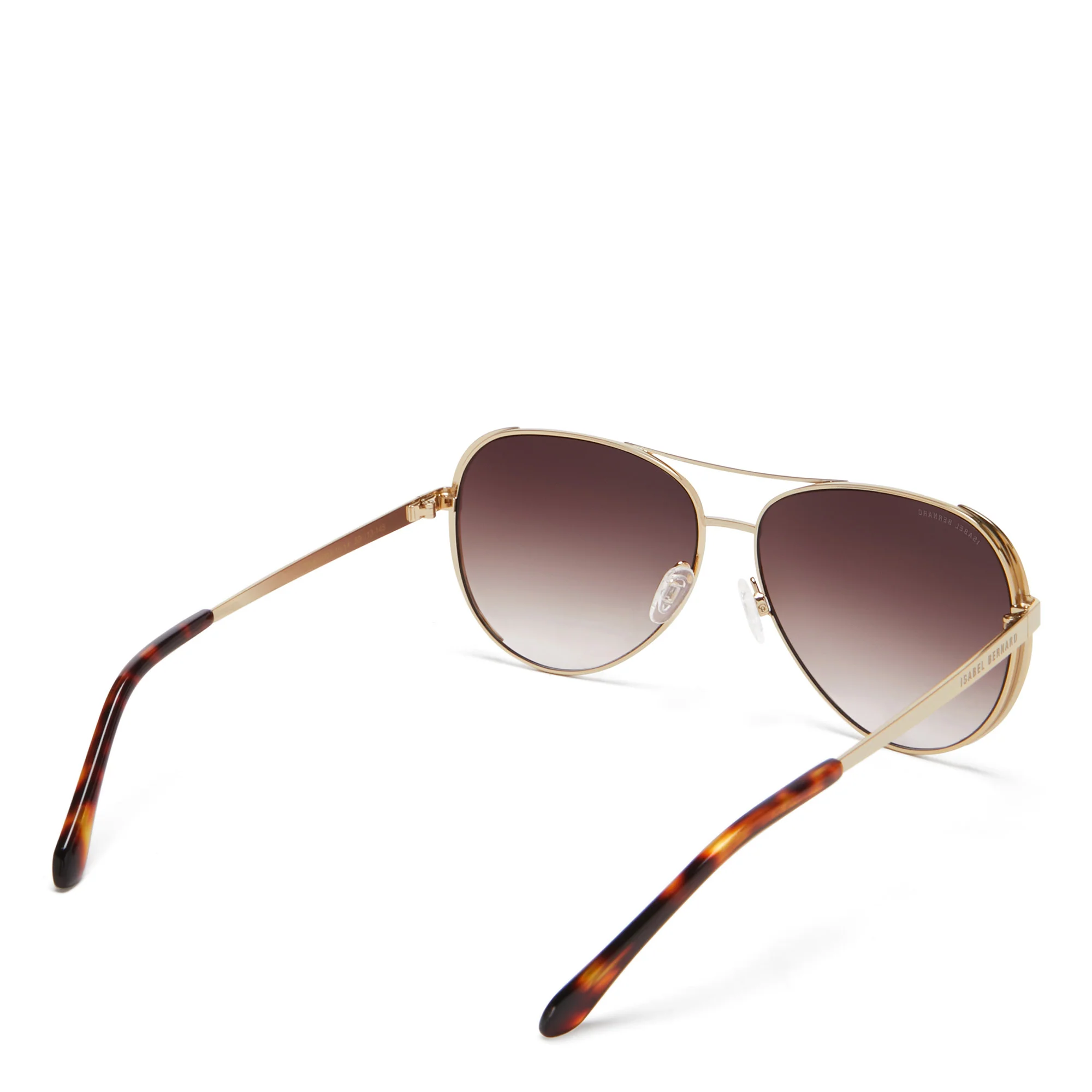 La Villette Ruby gold coloured aviator sunglasses with brown lenses - Image 6