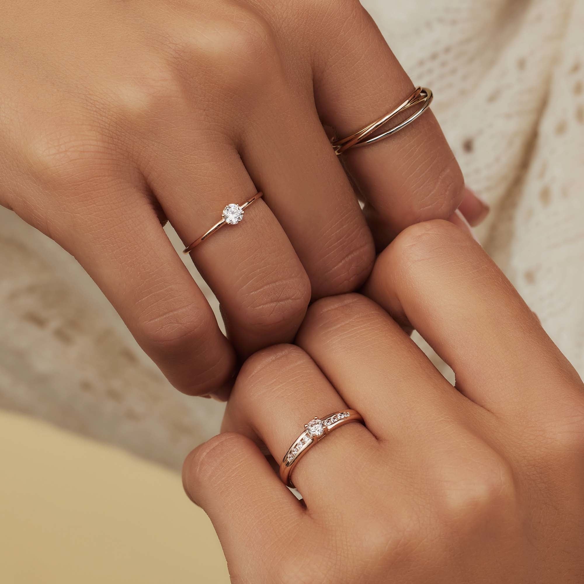 La Concorde Abelle 14 karat rose gold ring with zirconia stone - Image 5