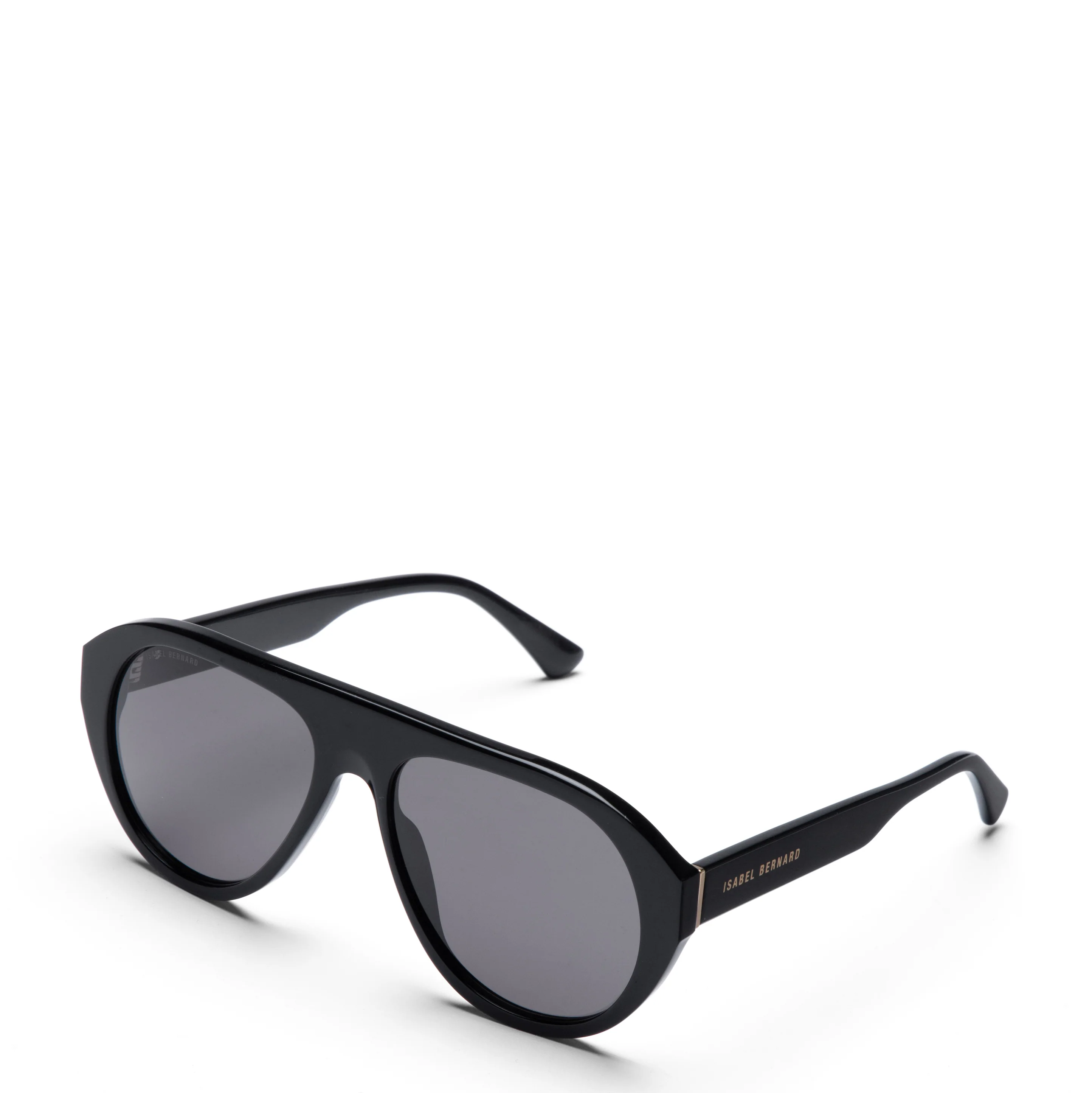 La Villette Mila black bold aviator sunglasses with black lenses