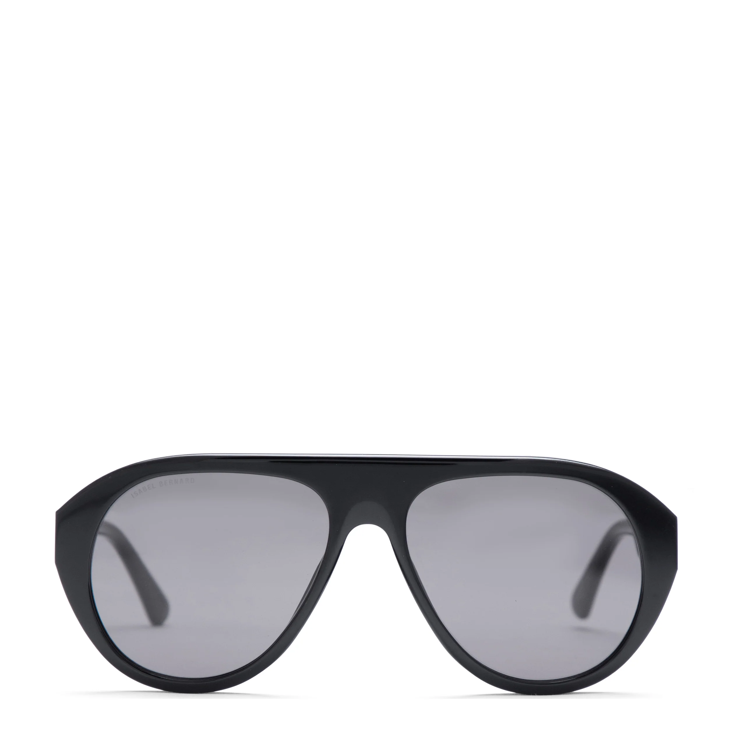 La Villette Mila black bold aviator sunglasses with black lenses - Image 4