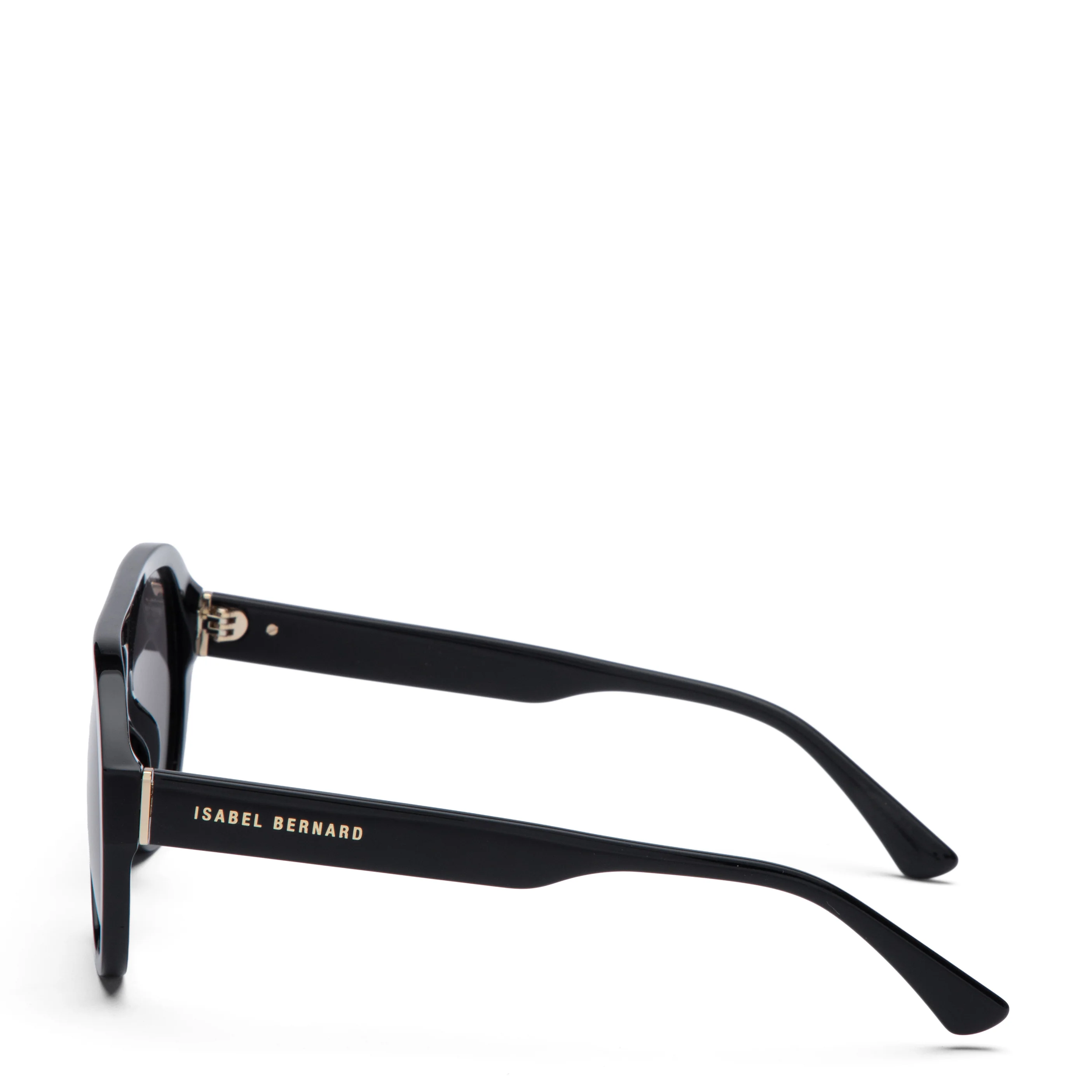 La Villette Mila black bold aviator sunglasses with black lenses - Image 5