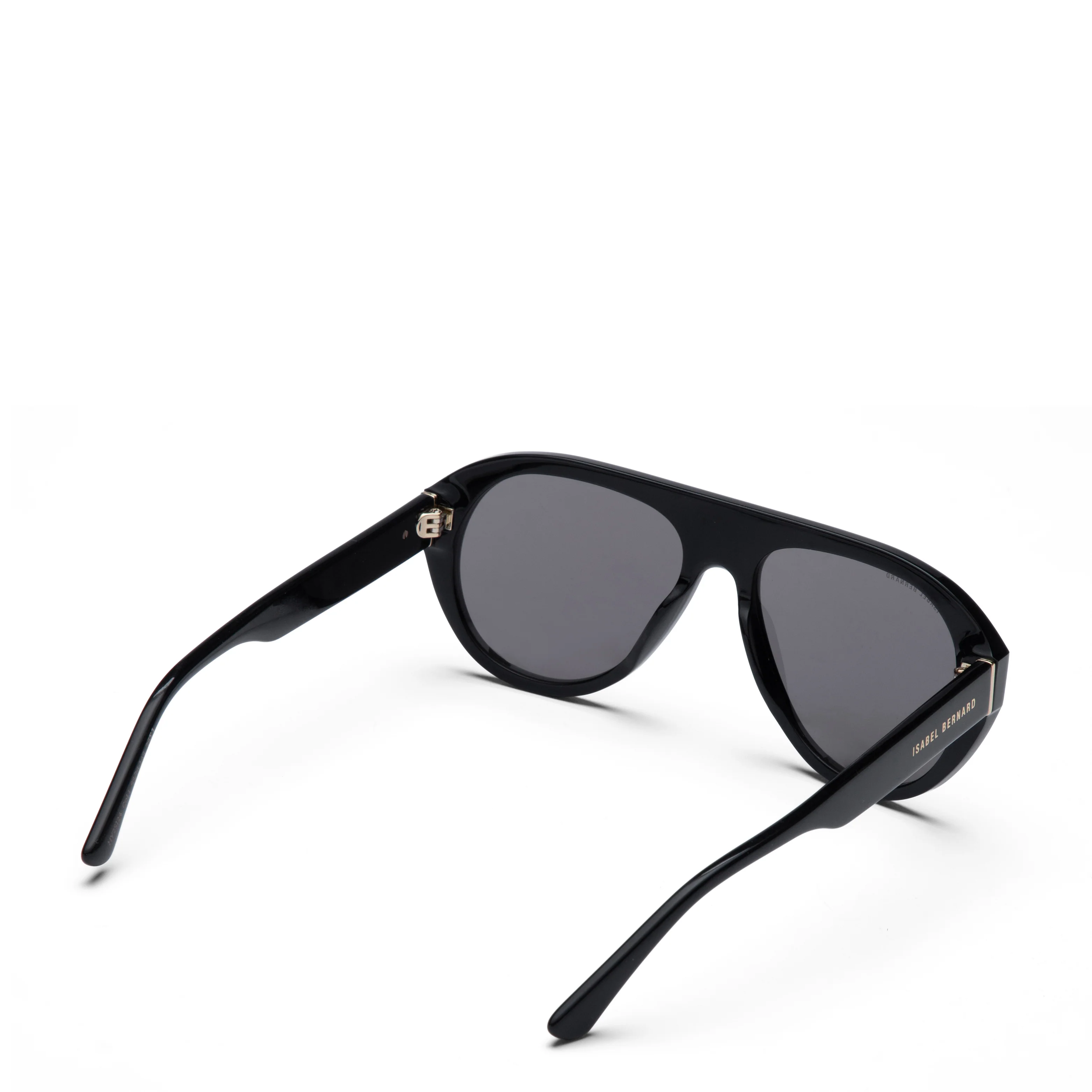 La Villette Mila black bold aviator sunglasses with black lenses - Image 6