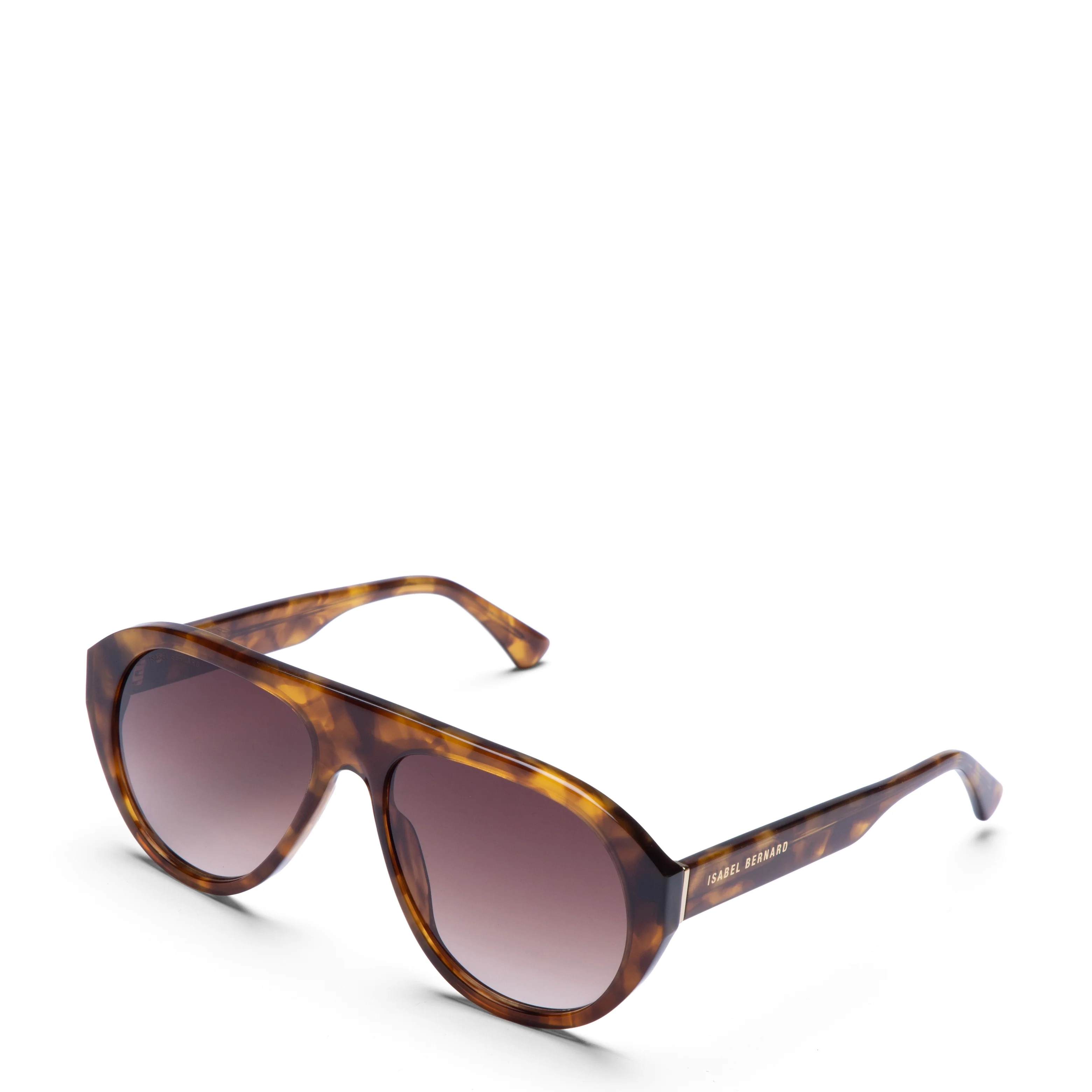 La Villette Mila brown tortoise bold aviator sunglasses with brown lenses