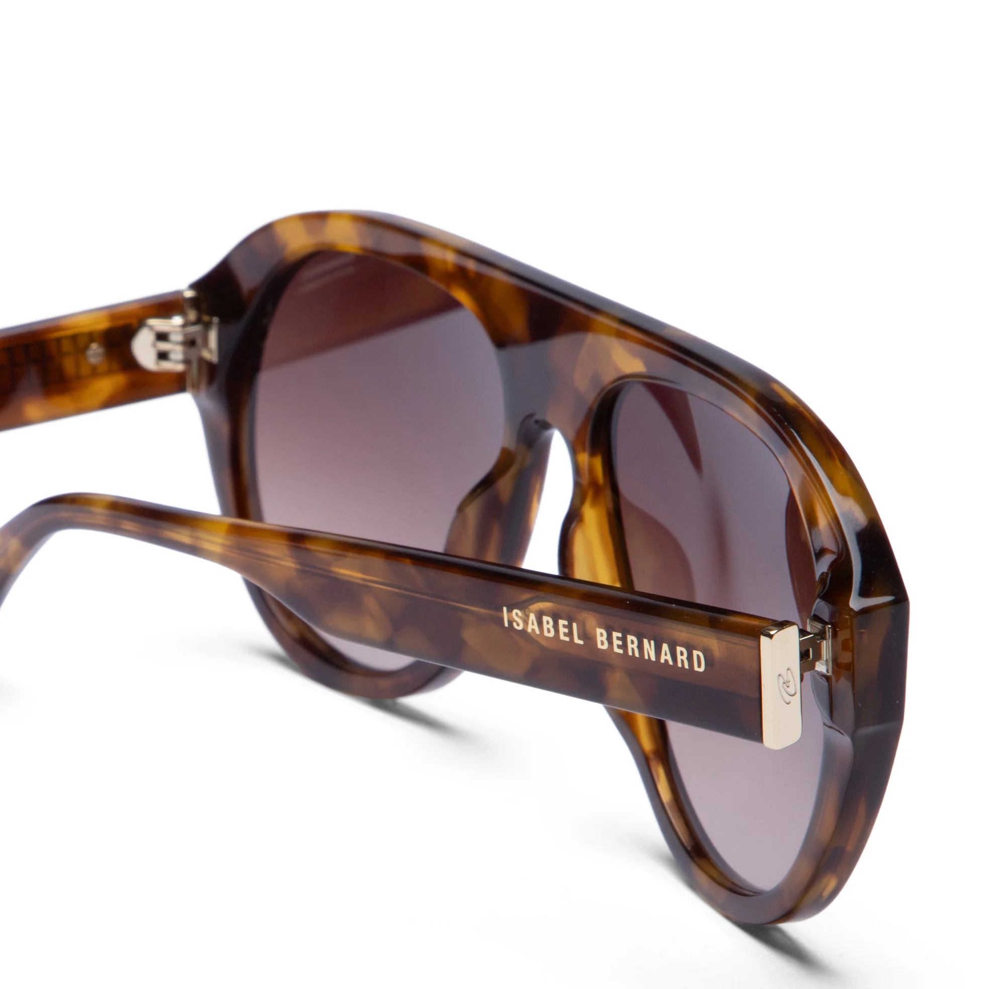 La Villette Mila brown tortoise bold aviator sunglasses with brown lenses - Image 7