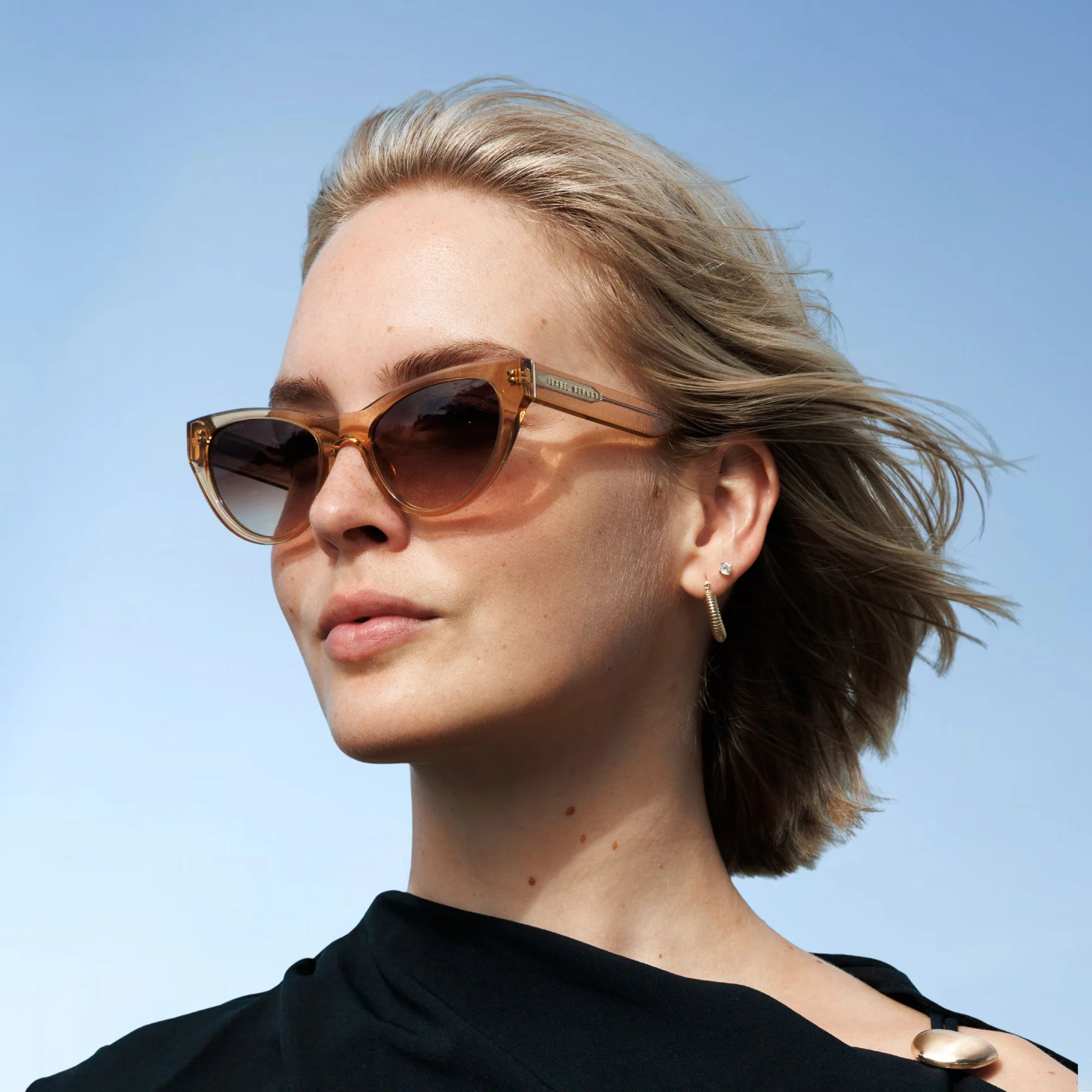 La Villette Lucie transparent cat eye sunglasses with brown lenses - Image 2