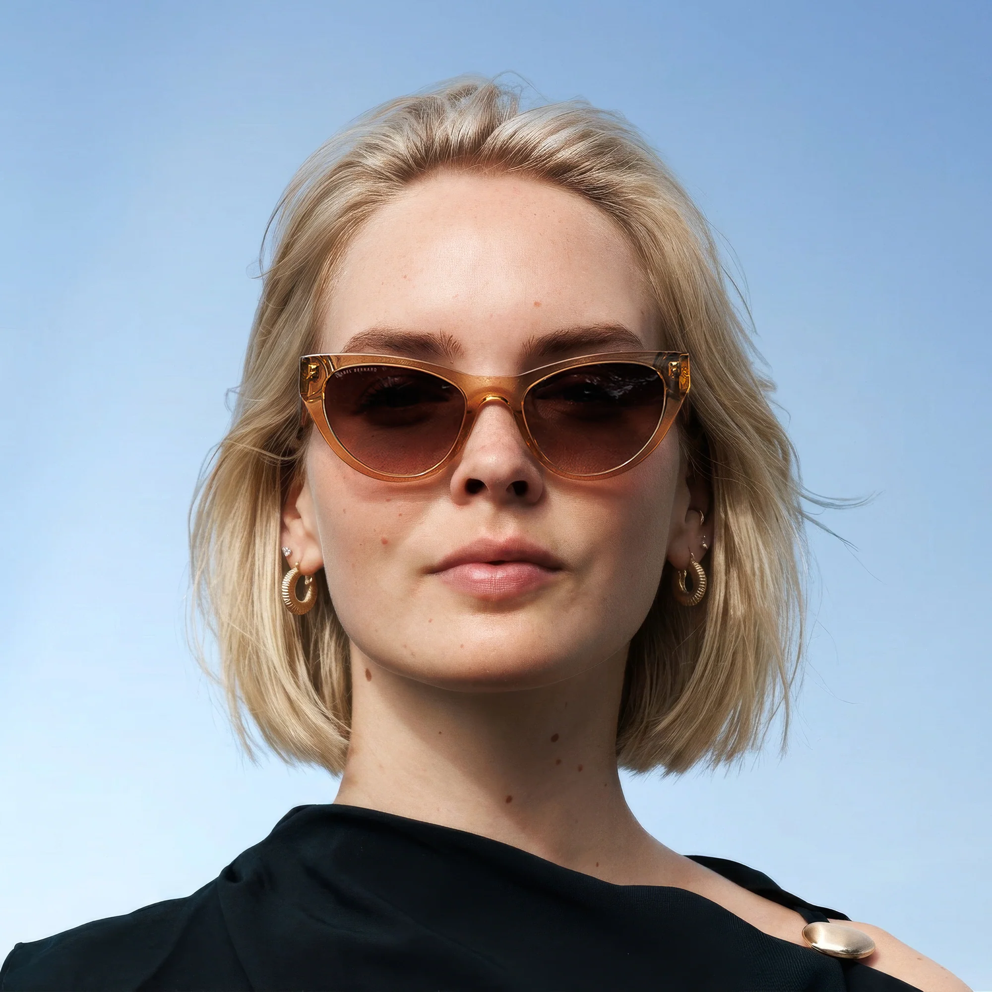La Villette Lucie transparent cat eye sunglasses with brown lenses - Image 3