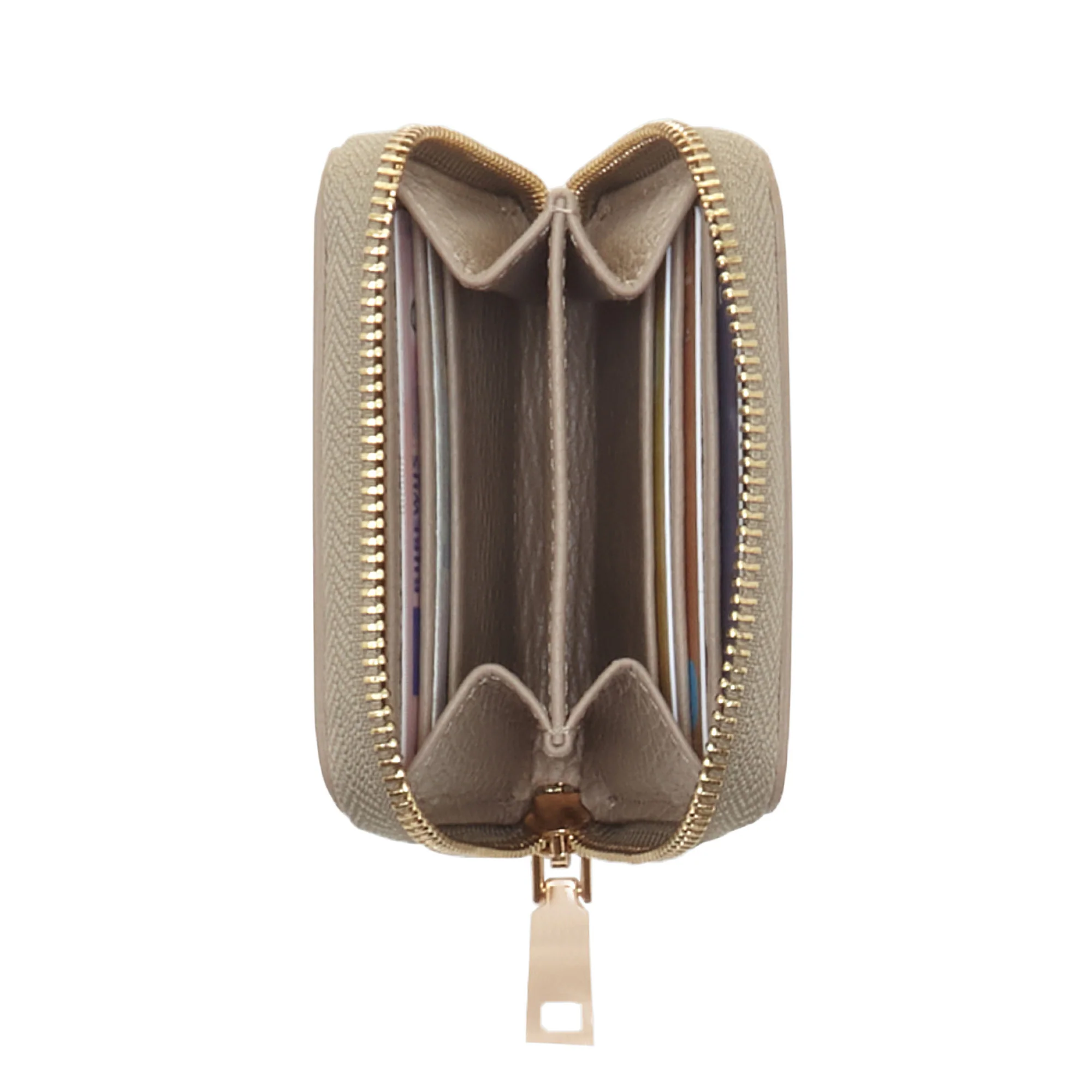 Honoré Jules taupe calfskin leather zipper wallet - Image 7